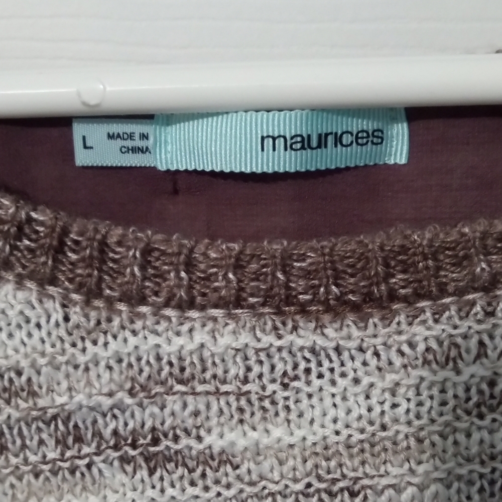 Maurices Brown and Cream Crew Neck Sweater - Picture 2 of 5